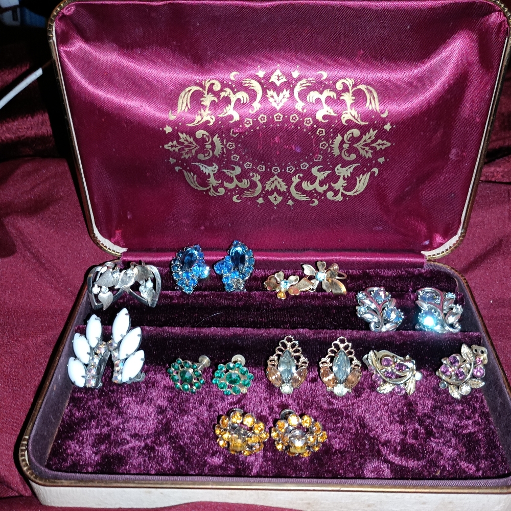 Vintage Lot of Crystal Earrings